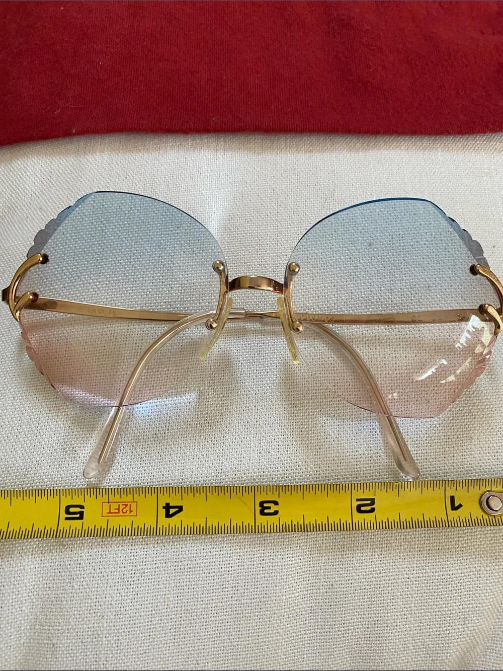 France Gold GEP 22 KTS Multi Facets Blue To Pink Graduated Lenses Rx Glasses